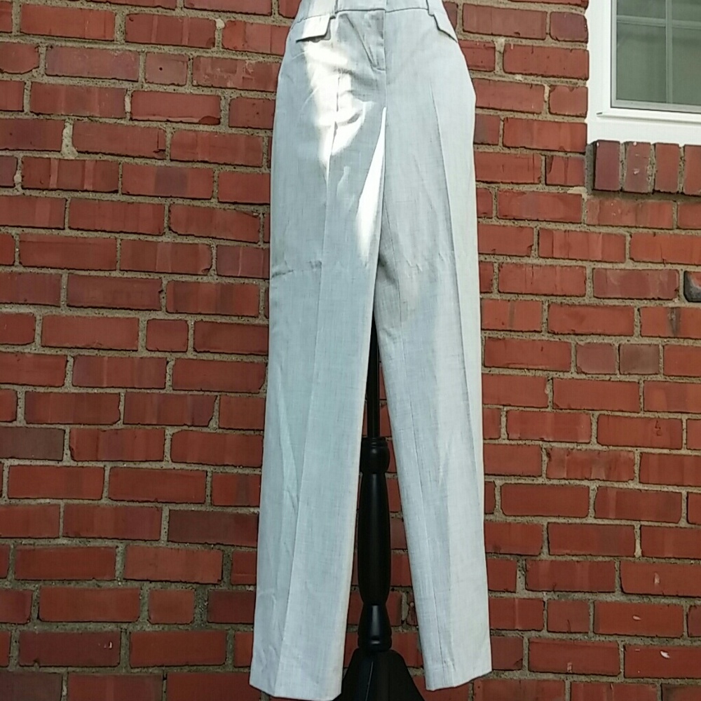 LOFT Women's Light Gray Julie Curvy Petite Trousers